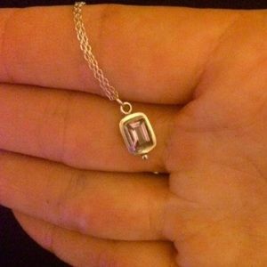 Vintage Sterling Silver Amethyst 18” Necklace